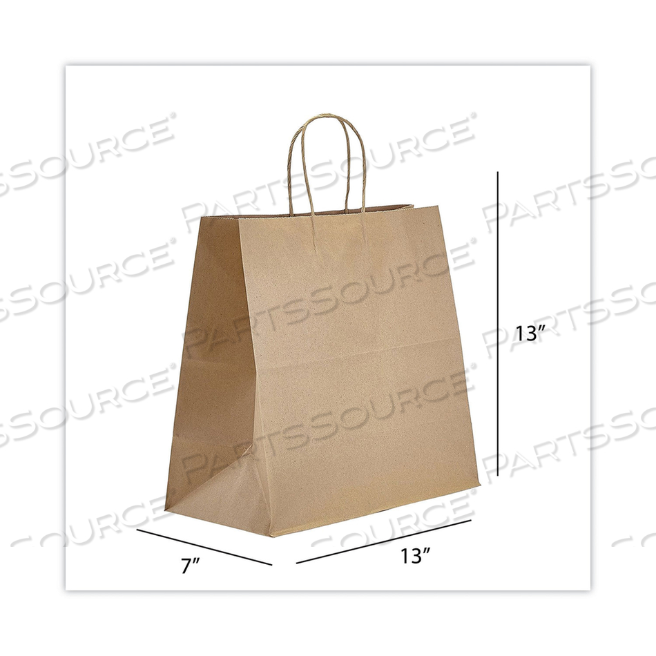 KRAFT PAPER BAGS, JR. MART, 13 X 7 X 13, NATURAL, 250/CARTON 