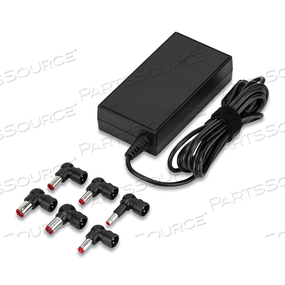 SEMI-SLIM LAPTOP CHARGER FOR VARIOUS DEVICES, 90W, BLACK by Targus
