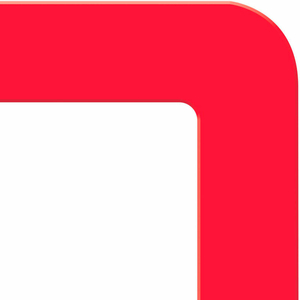 FLOOR MARKING SHAPE, 6"X6" ROUNDED CORNER, RED by Accuform Manufacturing, Inc. FLOOR MARKING SHAPE, 6"X6" ROUNDED CORNER, RED by Accuform Manufacturing, Inc.
