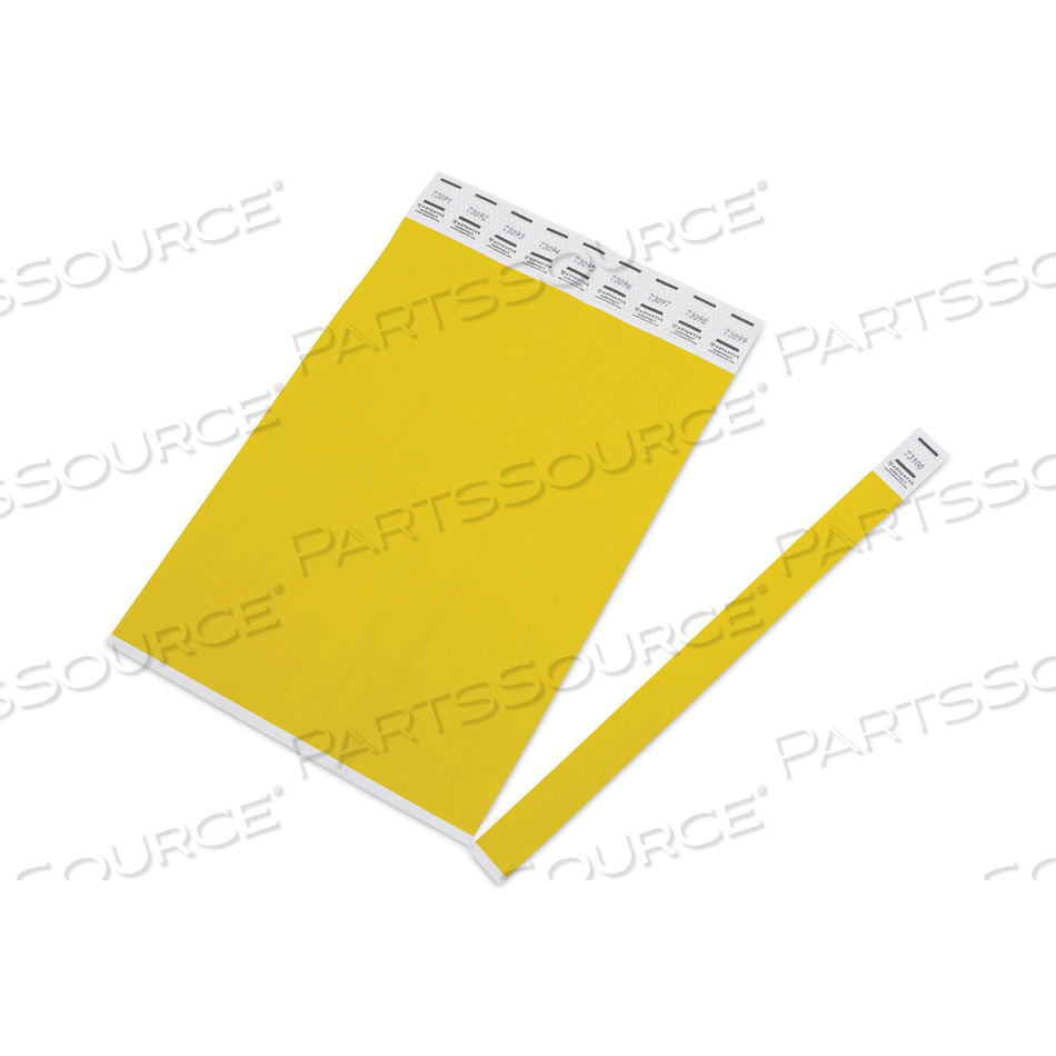 CROWD MANAGEMENT WRISTBANDS, SEQUENTIALLY NUMBERED, 10" X 0.75", YELLOW by Advantus CROWD MANAGEMENT WRISTBANDS, SEQUENTIALLY NUMBERED, 10" X 0.75", YELLOW by Advantus