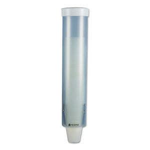 ADJUSTABLE FROSTED WATER CUP DISPENSER, FOR 4 OZ TO 10 OZ CUPS, BLUE by San Jamar