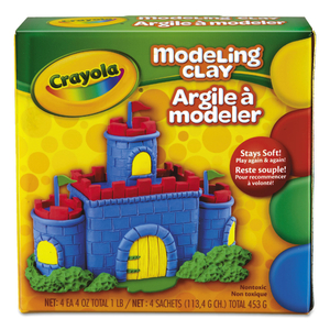 MODELING CLAY ASSORTMENT, 4 OZ PACKS, 4 PACKS, BLUE/GREEN/RED/YELLOW, 1 LB by Crayola