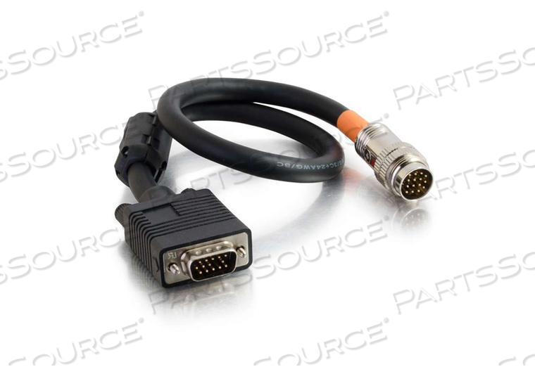 18" VGA MALE TO RAPIDRUN 15-PIN MALE HD15 FLYING LEAD CABLE - BLACK by Legrand AV (C2G) 18" VGA MALE TO RAPIDRUN 15-PIN MALE HD15 FLYING LEAD CABLE - BLACK by Legrand AV (C2G)