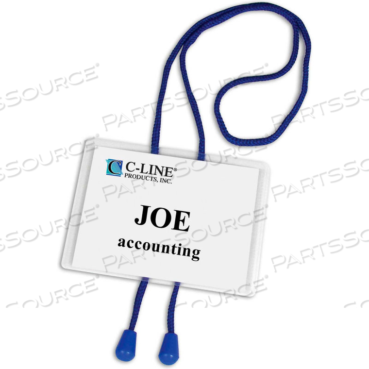 HANGING SYLE NAME BADGE KIT W/ADJUSTABLE BOLO CORD, EXECUTIVE STYLE, 4 X 3, 25/BX 