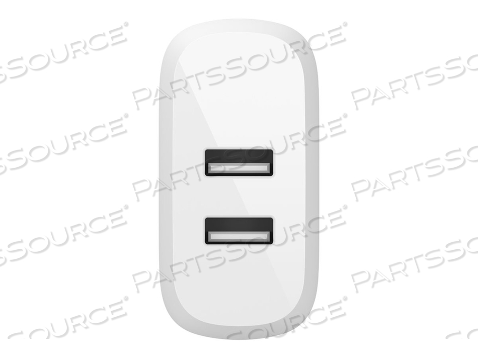 BOOST CHARGE, WALL CHARGER, 24 WATT, 4.8 A, 2 OUTPUT CONNECTORS (2 X USB) by Belkin BOOST CHARGE, WALL CHARGER, 24 WATT, 4.8 A, 2 OUTPUT CONNECTORS (2 X USB) by Belkin