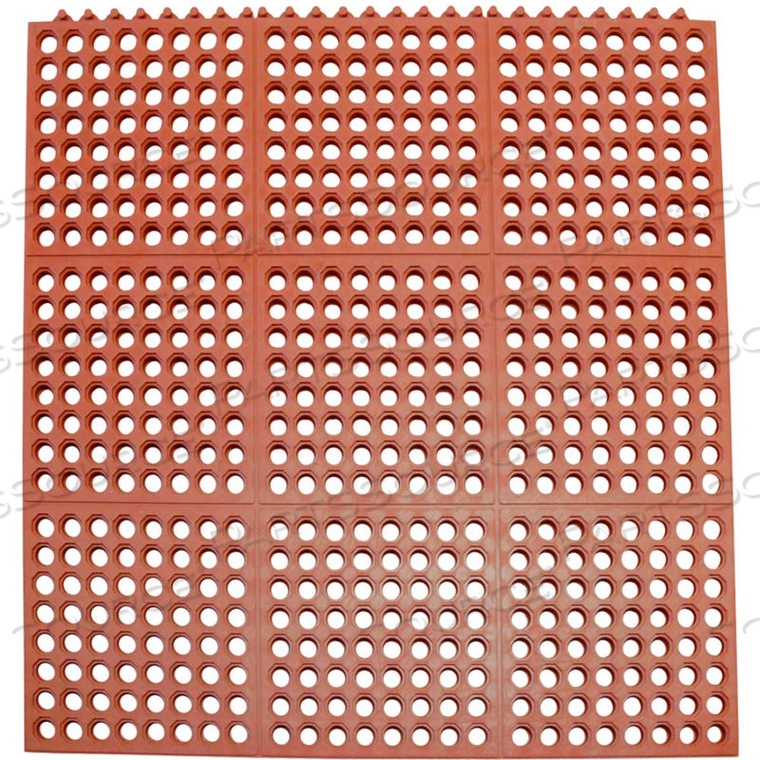 DURA-CHEF INTERLOCKING ANTI-FATIGUE TILE 5/8" THICK 3' X 3' RED 