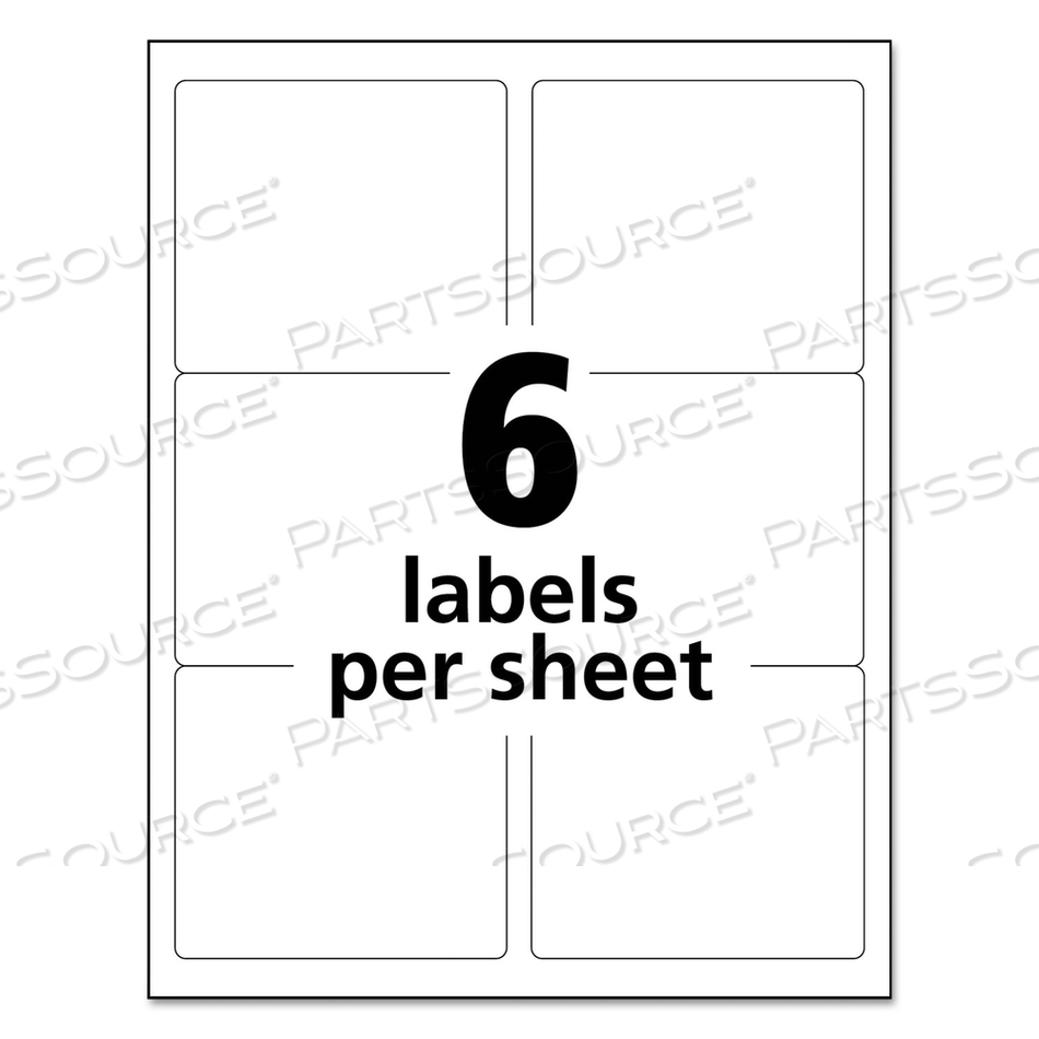WHITE SHIPPING LABELS-BULK PACKS, INKJET/LASER PRINTERS, 3.33 X 4, WHITE, 6/SHEET by Avery WHITE SHIPPING LABELS-BULK PACKS, INKJET/LASER PRINTERS, 3.33 X 4, WHITE, 6/SHEET by Avery