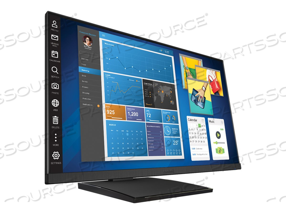 24IN WIDE BLACK HID COMPLIANT PROJECTED CAPACITIVE MULTI-TOUCH FHD IPS EDGE-LIT by Planar Systems