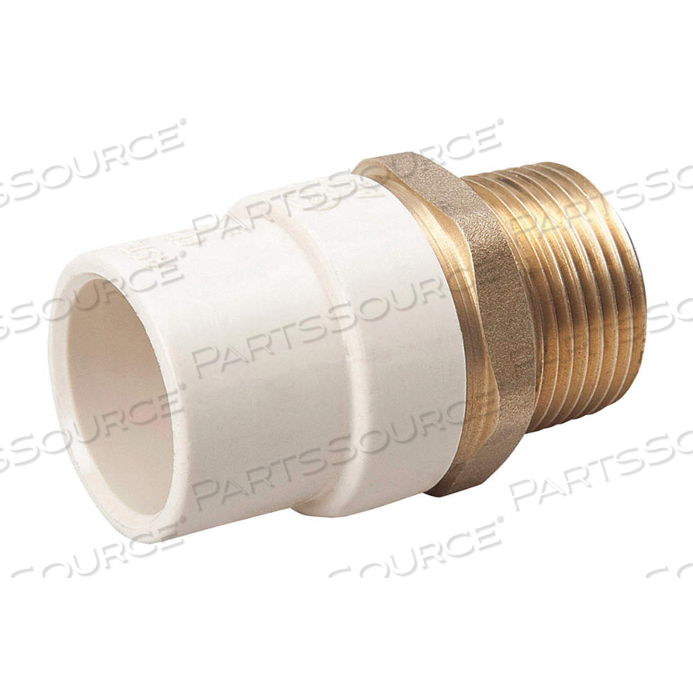 TRANSITION ADAPTER, BRASS, 1/2 IN METAL SIDE NOMINAL PIPE SIZE, MALE, NPT, CPVC, FEMALE, SOCKET, TAN by Approved Vendor