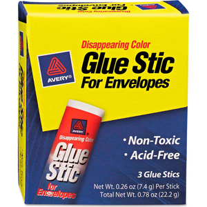 GLUE STIC FOR ENVELOPES, .26 OZ, STICK, 3/PACK by Avery