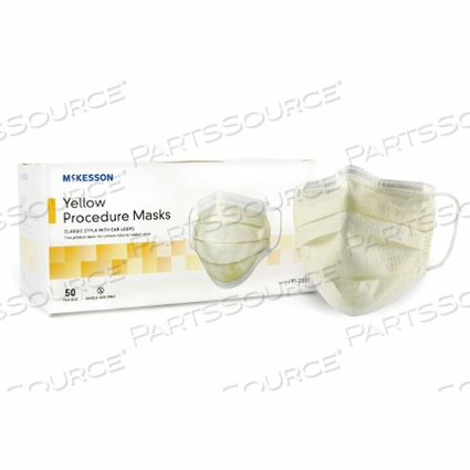 PROCEDURE MASK, YELLOW (50 PER BOX) by McKesson