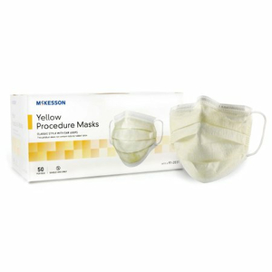 PROCEDURE MASK, YELLOW (50 PER BOX) by McKesson PROCEDURE MASK, YELLOW (50 PER BOX) by McKesson