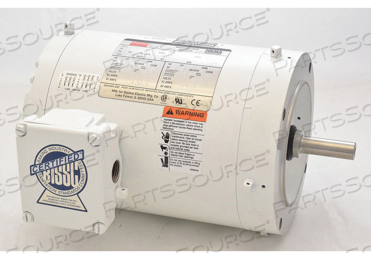 WASHDOWN MOTOR 1/2 HP 1750 56C 230/460V by DAYTON ELECTRIC MANUFACTURING CO