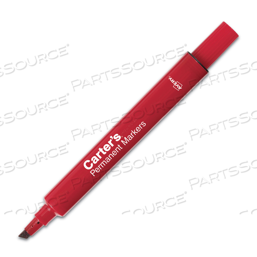 LARGE DESK STYLE PERMANENT MARKER, BROAD CHISEL TIP, RED 