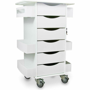 CORE LOCKING 6 DRAWER LAB CART, 23"W X 19"D X 35"H, WHITE by TrippNT, Inc