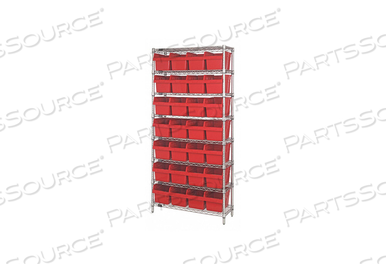 BIN SHELVING OVERALL 36 D RED by Quantum Storage Systems BIN SHELVING OVERALL 36 D RED by Quantum Storage Systems