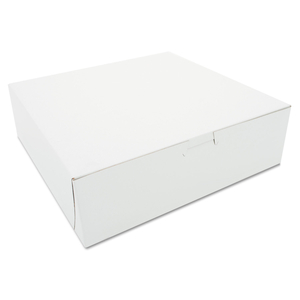 WHITE ONE-PIECE NON-WINDOW BAKERY BOXES, 10 X 10 X 3, WHITE, PAPER, 200/CARTON by SCT