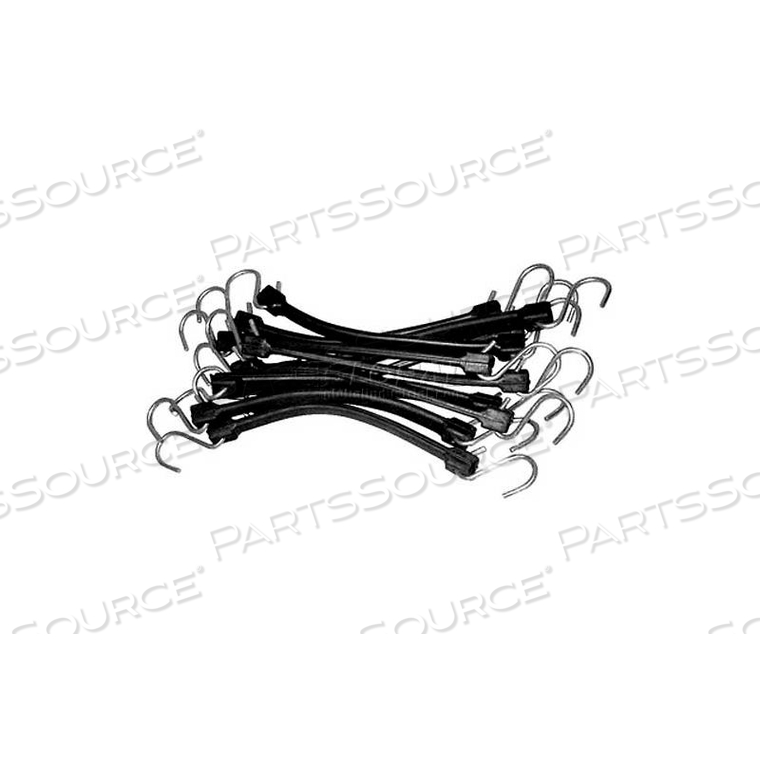 K-TOOL BUNGEE CORDS 15" EPDM RUBBER STRAP - 10 PACK, BLACK by KTI