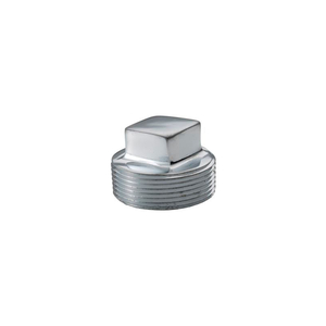 CHROME PLATED BRASS PIPE FITTING 3/8 SQUARE HEAD SOLID PLUG NPT MALE by Merit Brass Company