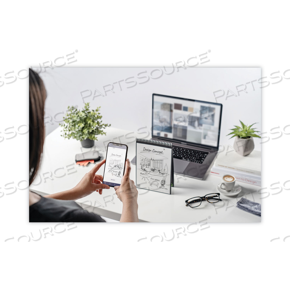 FLIP SMART NOTEPAD, TEAL COVER, LINED/DOT GRID RULE, 8.5 X 11, WHITE, 16 SHEETS by Rocketbook FLIP SMART NOTEPAD, TEAL COVER, LINED/DOT GRID RULE, 8.5 X 11, WHITE, 16 SHEETS by Rocketbook