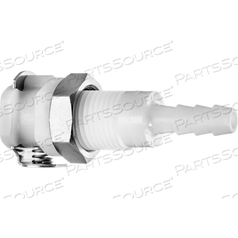 QUICK DISCONNECT TUBE FTG STRAIGHT ADAPTER W/AUTO SHUT-OFF - 1/4" BULKHEAD SOCKET X 3/8" BARBED HOSE by USA Sealing, Inc QUICK DISCONNECT TUBE FTG STRAIGHT ADAPTER W/AUTO SHUT-OFF - 1/4" BULKHEAD SOCKET X 3/8" BARBED HOSE by USA Sealing, Inc