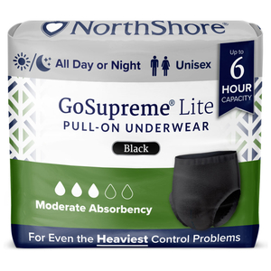 GOSUPREME LITE UNDERWEAR, BLACK, X-LARGE by NorthShore Care Supply