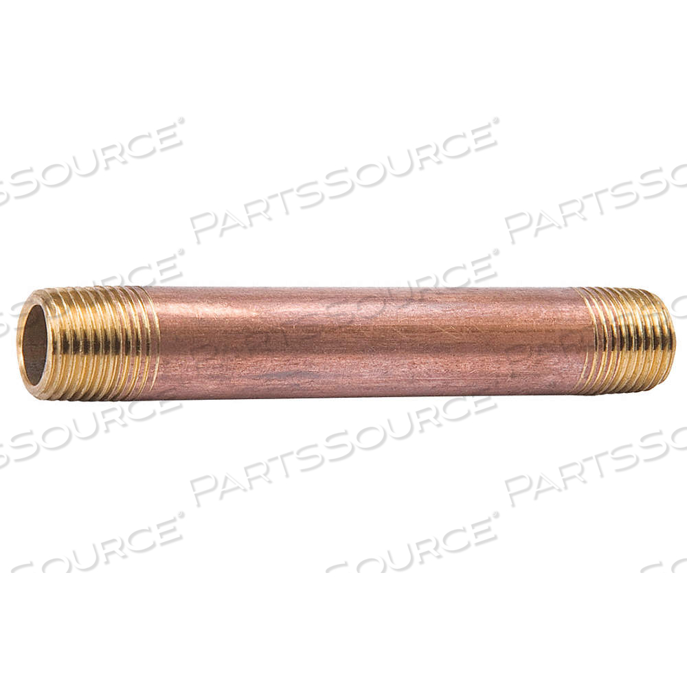 NIPPLE, RED BRASS, 1/2 IN NOMINAL PIPE SIZE, 5 IN OVERALL LG, THREADED ON BOTH ENDS, SCHEDULE 80 by Approved Vendor NIPPLE, RED BRASS, 1/2 IN NOMINAL PIPE SIZE, 5 IN OVERALL LG, THREADED ON BOTH ENDS, SCHEDULE 80 by Approved Vendor