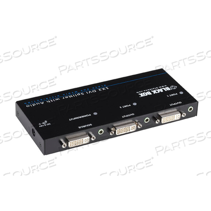 SINGLE LINK DVI-D SPLITTER, 100 TO 240 VAC, 50/60 HZ INPUT, 9 VDC, 0.6 A OUTPUT, 2.8 W, WITH AUDIO AND HDCP, 1 X 2 VERSION 