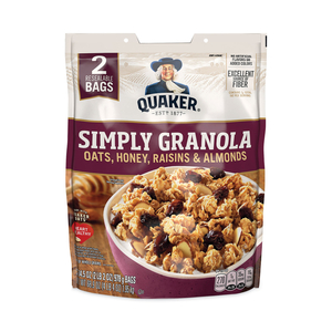 SIMPLY GRANOLA, OATS, HONEY, RAISINS AND ALMONDS, 34.5 OZ BAG, 2 BAGS/PACK by Quaker Oats