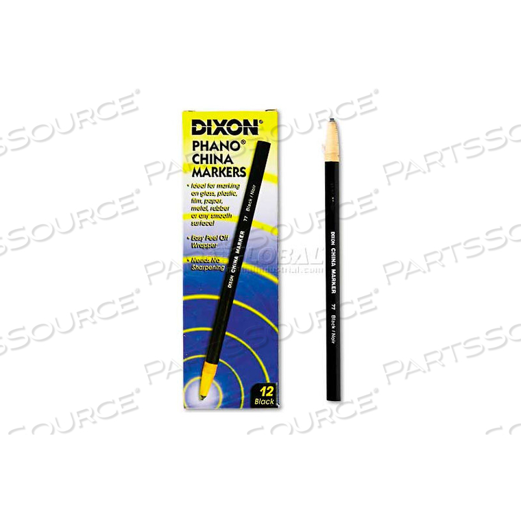 CHINA MARKER, BLACK, DOZEN by Dixon Ticonderoga
