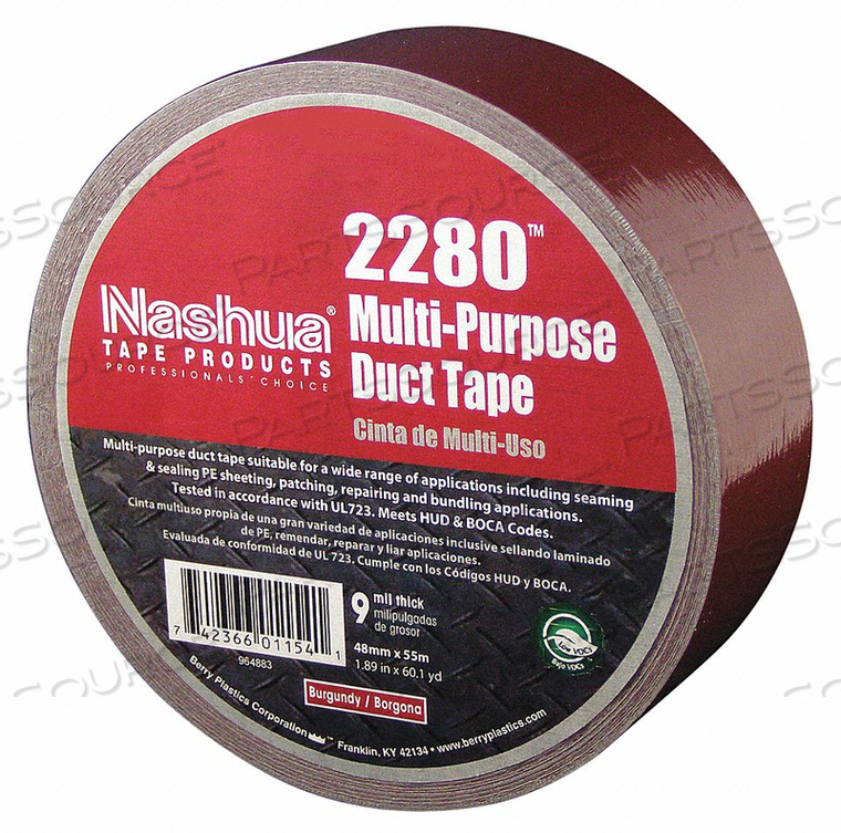 DUCT TAPE 48MM X 55M 9 MIL BURGUNDY by Nashua