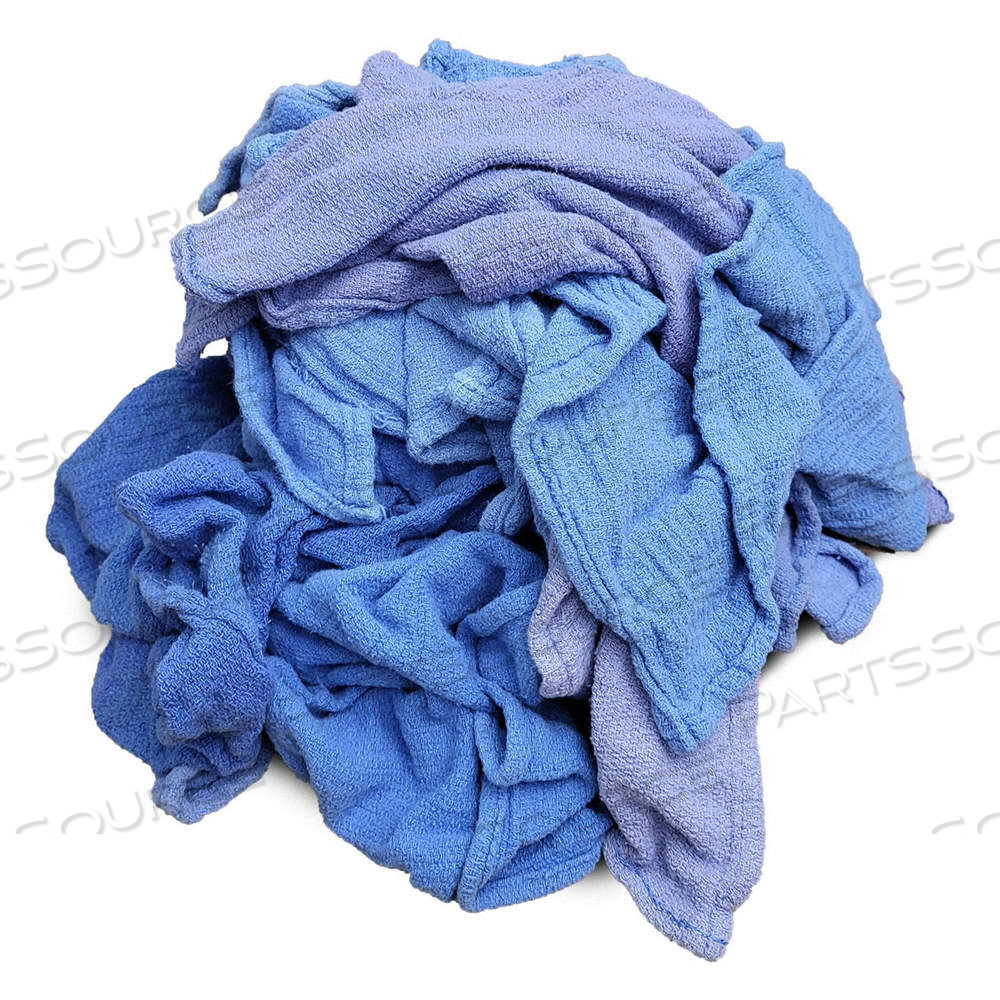 BLUE HUCK TOWEL COTTON, HUCK TOWEL, RECLAIMED, BLUE, 15 IN X 25 IN TO 16 IN X 24 IN by Approved Vendor