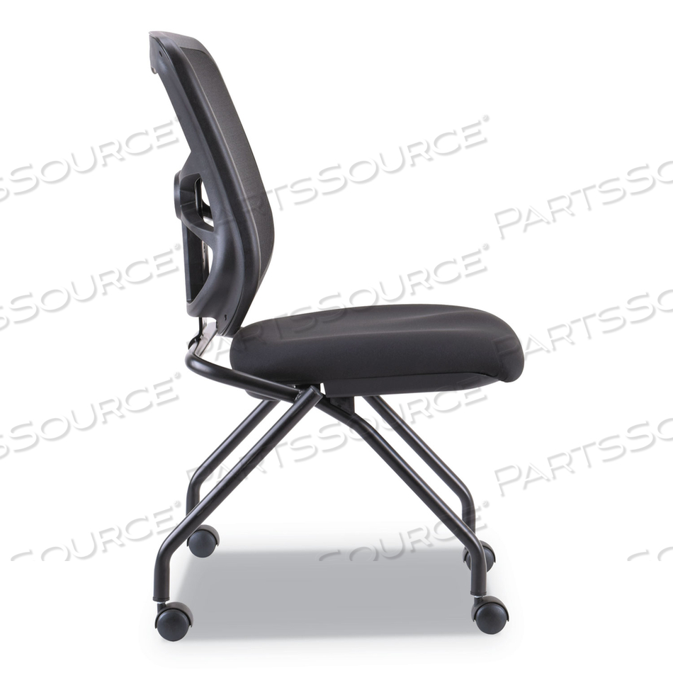ALERA ELUSION MESH NESTING CHAIRS, SUPPORTS UP TO 275 LB, 18.1" SEAT HEIGHT, BLACK SEAT, BLACK BACK, BLACK BASE by Alera
