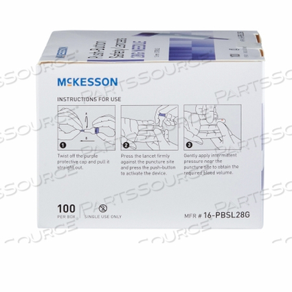 SAFETY LANCET, 28 GAUGE (100 PER BOX) by McKesson