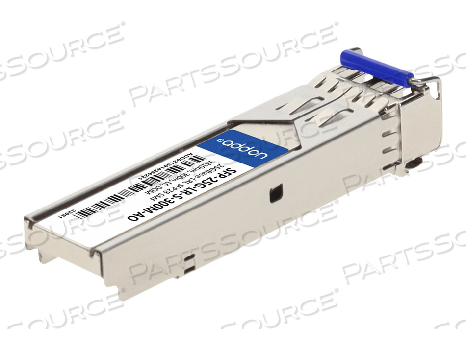 ADDON, SFP28 TRANSCEIVER MODULE (EQUIVALENT TO: CISCO SFP-25G-LR-S-300M), 25 GIGABIT LAN, 25GBASE-LR, LC SINGLE-MODE, UP TO 984 FT, 1310 NM, by ADDON ADDON, SFP28 TRANSCEIVER MODULE (EQUIVALENT TO: CISCO SFP-25G-LR-S-300M), 25 GIGABIT LAN, 25GBASE-LR, LC SINGLE-MODE, UP TO 984 FT, 1310 NM, by ADDON