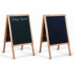 22"X 27" BLACK CHALKBOARD, BLANK CB CAFE SIDEWALK SIGN, OAK WOOD TRIM by Marsh Industries, Inc