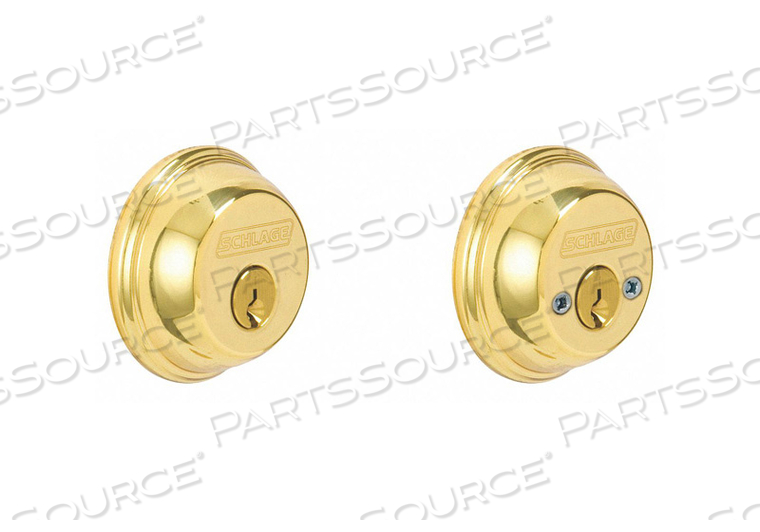 DEADBOLT HD POLISHED BRASS 5 PINS by Schlage Lock