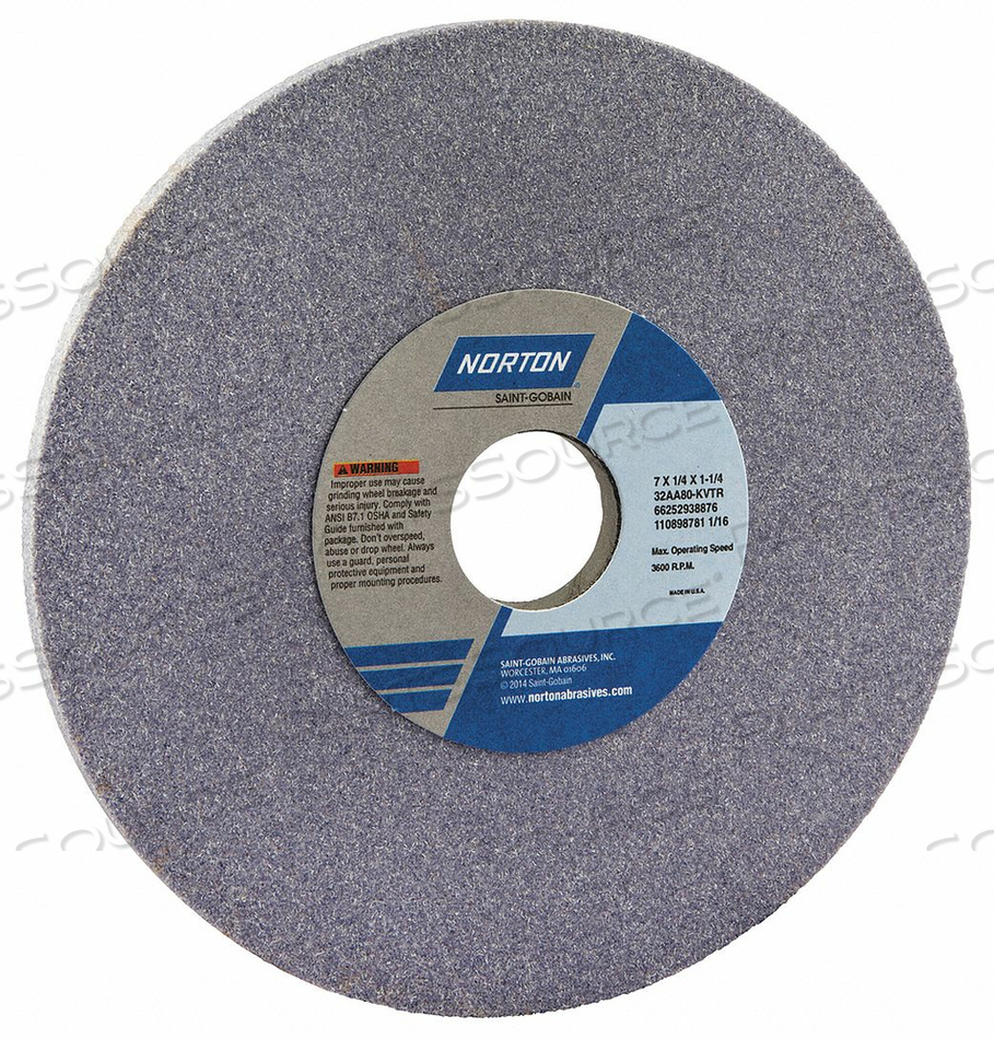 GRINDING WHEEL T1 7X1/4X1.25 AO 80G PK5 by Norton | Saint-Gobain Abrasives GRINDING WHEEL T1 7X1/4X1.25 AO 80G PK5 by Norton | Saint-Gobain Abrasives