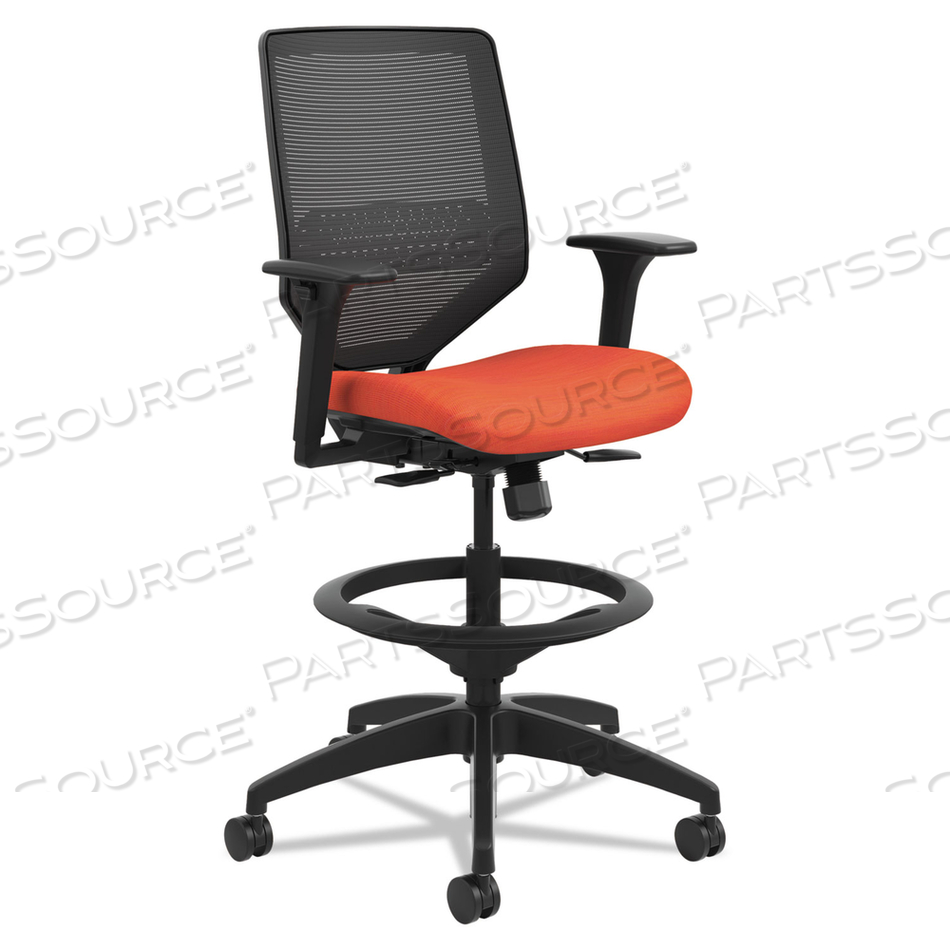 SOLVE SERIES MESH BACK TASK STOOL, SUPPORTS UP TO 300 LB, 23" TO 33" SEAT HEIGHT, BITTERSWEET SEAT/BACK, BLACK BASE 