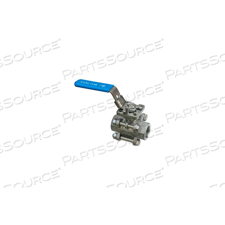 3/8" 3-PC SS NPT BALL VALVE WITH MANUAL LOCKING HANDLE 