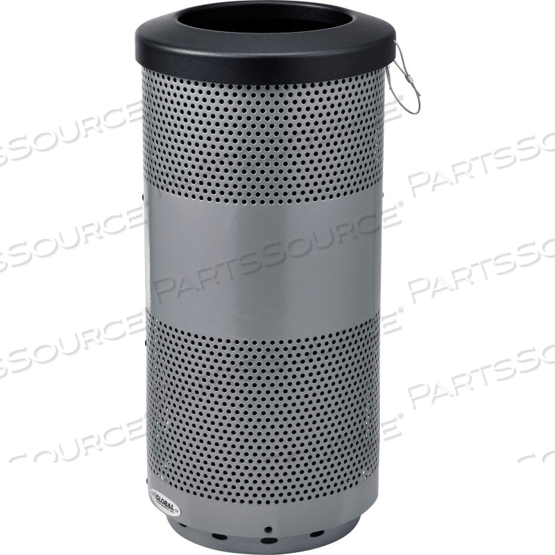 20 GALLON PERFORATED STEEL RECEPTACLE W/ FLAT LID - GRAY by Approved Vendor