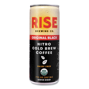 NITRO COLD BREW LATTE, ORIGINAL BLACK, 7 OZ CAN, 12/CARTON by RISE Brewing Co.