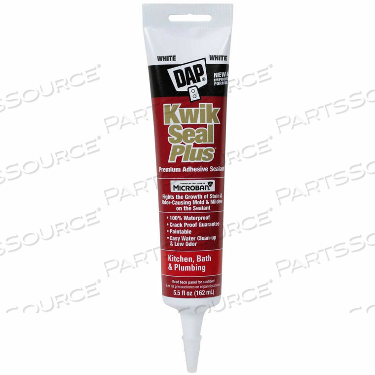 KWIK SEAL PLUS ADHESIVE SEALANT W/ MICROBAN - 5.5 OZ., GLOSS WHITE - 