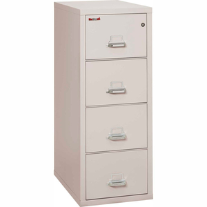 FIREPROOF 4 DRAWER VERTICAL FILE CABINET - LEGAL SIZE 21"W X 31-1/2"D X 53"H - LIGHT GRAY by Fire King