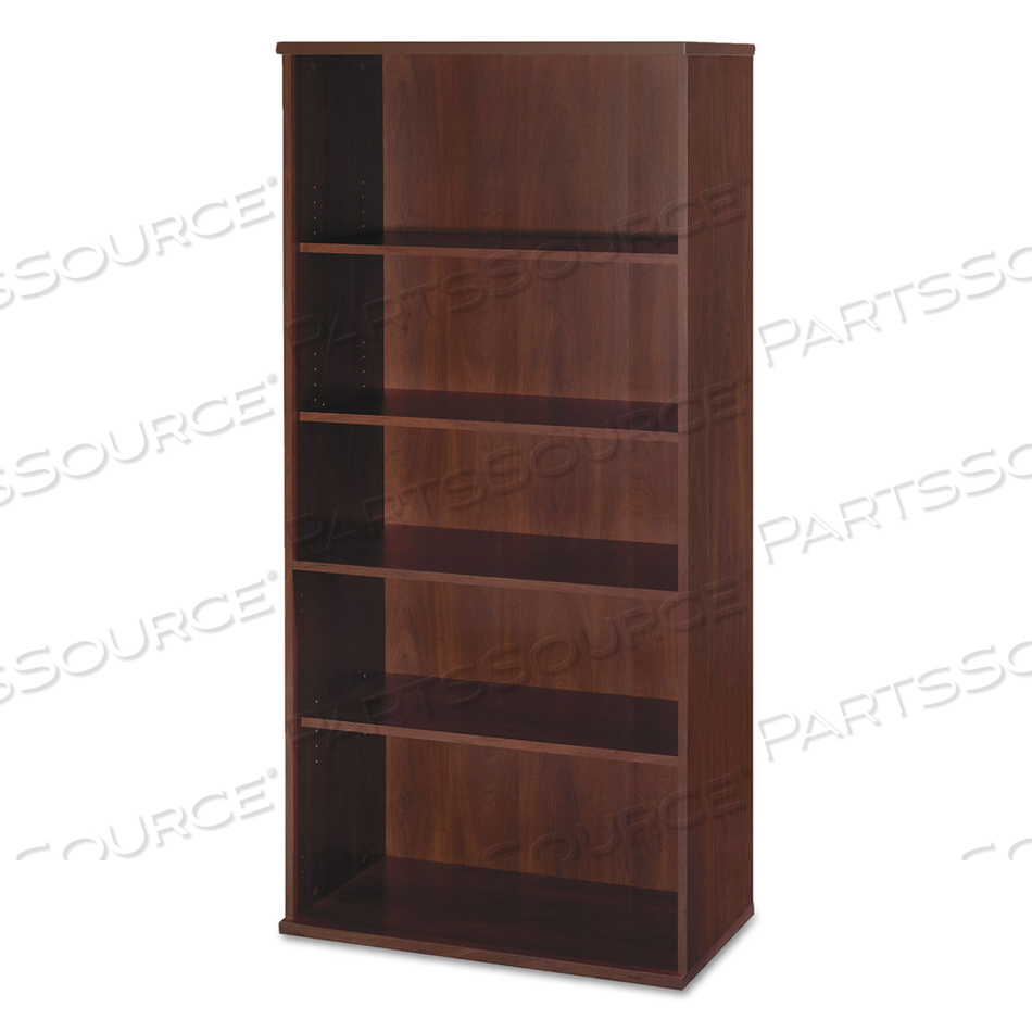 SERIES C COLLECTION BOOKCASE, FIVE-SHELF, 35.63W X 15.38D X 72.78H, HANSEN CHERRY by Bush Industries SERIES C COLLECTION BOOKCASE, FIVE-SHELF, 35.63W X 15.38D X 72.78H, HANSEN CHERRY by Bush Industries