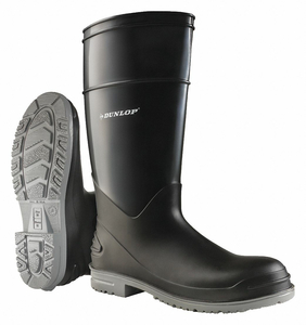 RUBBER BOOT MEN'S 8 KNEE BLACK PR by Dunlop