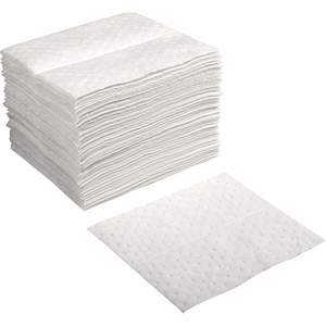 HYDROCARBON BASED OIL SORBENT PAD, MEDIUM WEIGHT,15" X 18", WHITE, 100/PACK by Evolution Sorbent Product