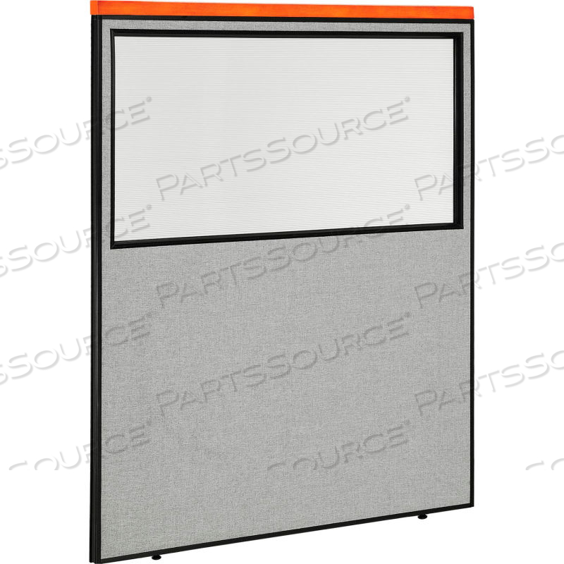 INTERION DELUXE OFFICE PARTITION PANEL WITH PARTIAL WINDOW, 60-1/4"W X 73-1/2"H, GRAY by Approved Vendor INTERION DELUXE OFFICE PARTITION PANEL WITH PARTIAL WINDOW, 60-1/4"W X 73-1/2"H, GRAY by Approved Vendor