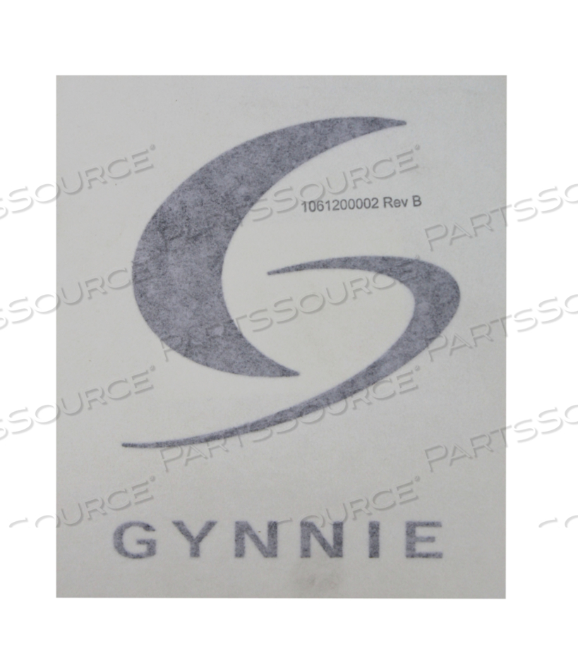 GYNNIE LABEL FOR HOOD AND STRETCHER ASSEMBLY by Stryker Medical