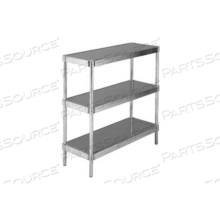 EQUIPMENT STANDS, 3-SHELF SHELVING UNIT, 20"W X 48"H X 60"L, ALUMINUM by Prairie View Industries Inc.
